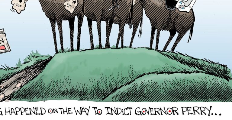 Cartoon: Democrats React to Rick Perry’s Indictment