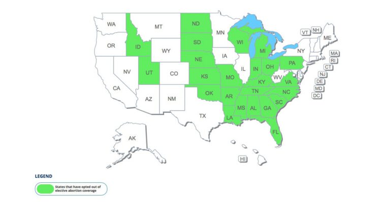 Map Tells Whether Obamacare Makes You Pay for Abortions in Your State