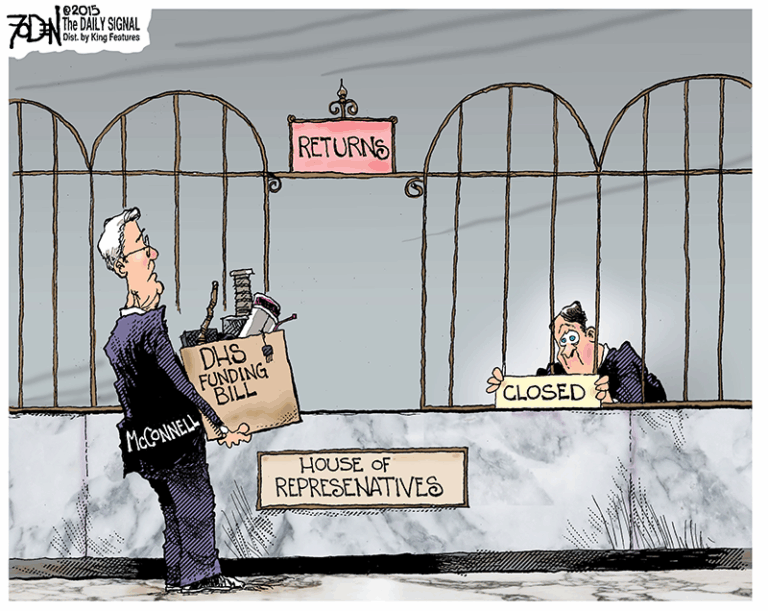 Cartoon: The Fight Over Department of Homeland Security Funding