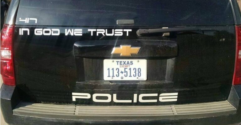 How a Police Chief Responded When Atheist Group Called for Removal of ‘In God We Trust’ Police Car Decals