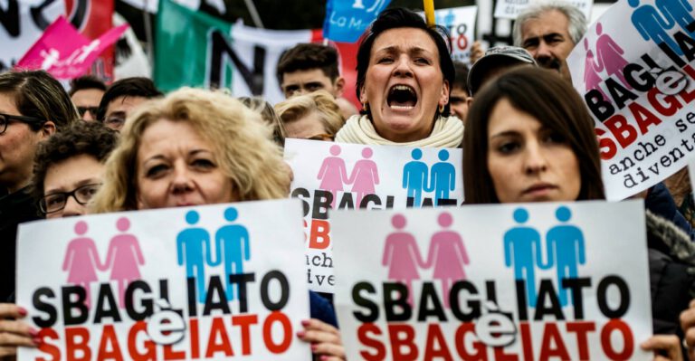 Legions of Italians March to Stop Bill Allowing Same-Sex Unions