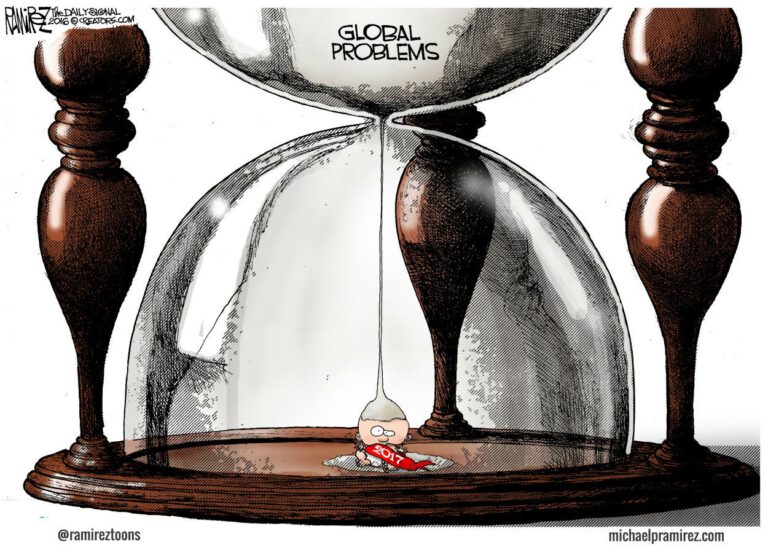 Cartoon: 2017 Challenges Already Piling Up