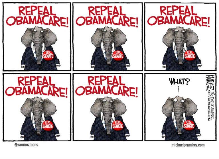Cartoon: Promise to Repeal Obamacare Comes Due
