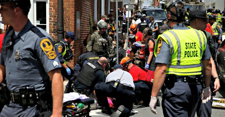 1 Dead, 9 Seriously Injured as Car Slams Into Pedestrians at White Nationalist Rally
