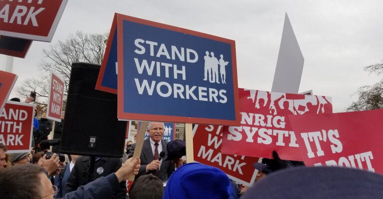Mandatory Union Fees Divide Demonstrators as Supreme Court Hears Arguments