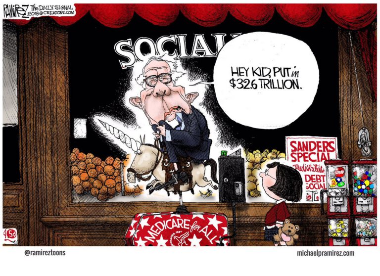 Cartoon: Sanders’ Medicare for All Takes Taxpayers on a Ride