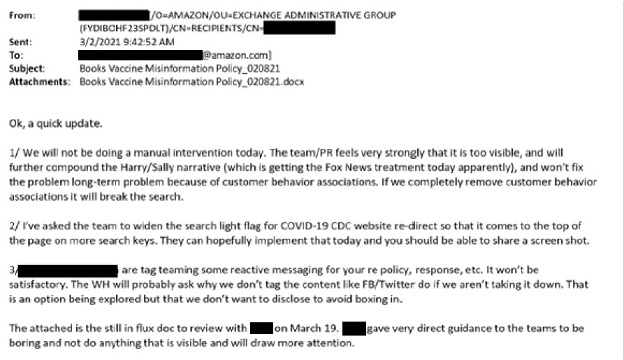 EXCLUSIVE: Amazon Bowed to White House Pressure to Suppress Books Skeptical of COVID-19 Vaccines