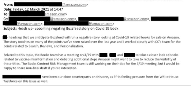 EXCLUSIVE: Amazon Bowed to White House Pressure to Suppress Books Skeptical of COVID-19 Vaccines
