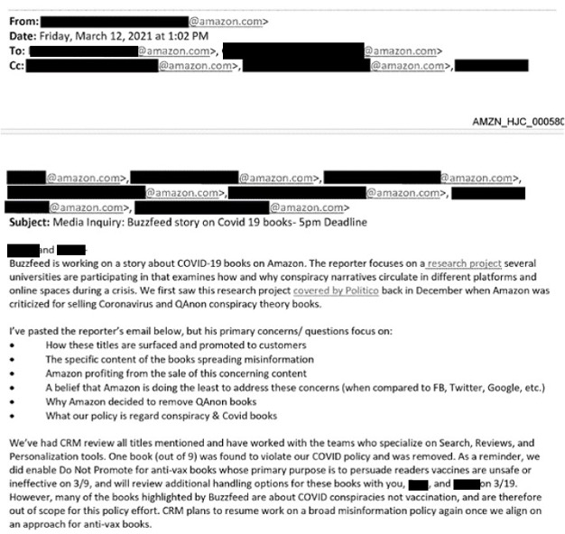 EXCLUSIVE: Amazon Bowed to White House Pressure to Suppress Books Skeptical of COVID-19 Vaccines