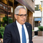 Philadelphia District Attorney Larry Krasner walking.