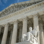 The Guardian or Authority of Law, created by sculptor James Earle Fraser, rests on the side of the U.S. Supreme Court on September 28, 2020 in Washington, DC. (Photo: Al Drago/Getty Images)