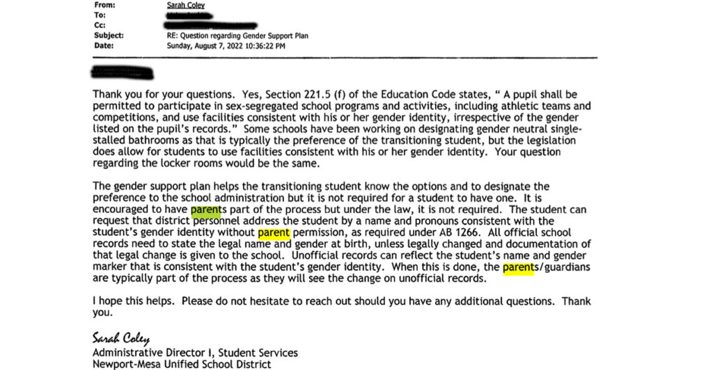 EXCLUSIVE: California District Allows 12-Year-Olds to Transition Without Parental Involvement, Denies It 3 EXCLUSIVE: California District Allows 12-Year-Olds to Transition Without Parental Involvement, Denies It