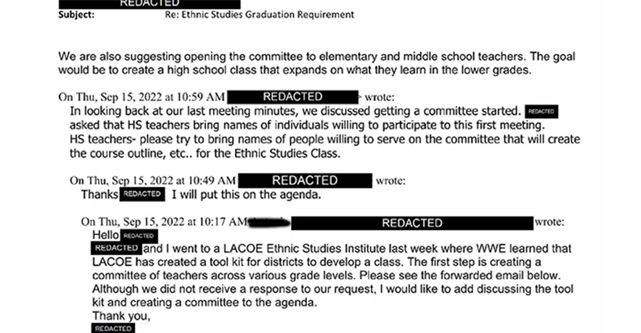 EXCLUSIVE: California School District’s Ethnic Studies Course Trains Students for ‘Social Justice,’ ‘Activism’ 1 EXCLUSIVE: California School District’s Ethnic Studies Course Trains Students for ‘Social Justice,’ ‘Activism’
