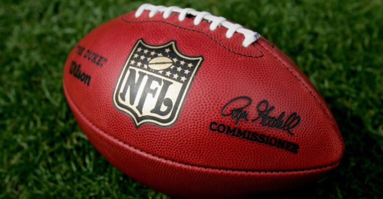 Photo of a football at a sports event