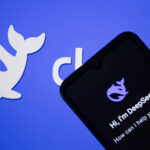 The logo of the Chinese artificial intelligence app DeepSeek, a whale, in what appears to be a play on the word "deep-sea."