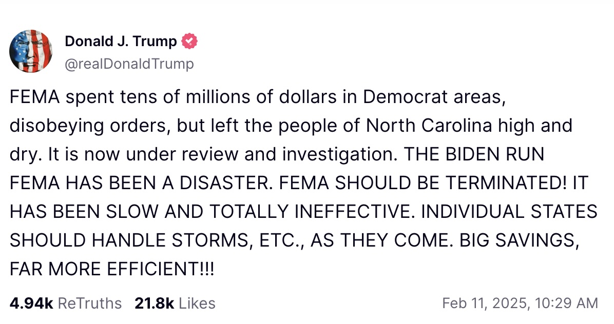 4 FEMA Employees Fired as Trump Calls for Termination of Agency 1 4 FEMA Employees Fired as Trump Calls for Termination of Agency