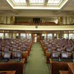 The empty House chamber at the State House in Maine.
