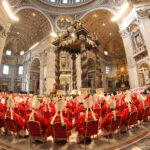 On March 12, 2013, cardinals celebrated Mass in St. Peter's Basilica before entering the conclave that elected Pope Francis.