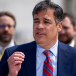 Idaho Attorney General Raul Labrador speaks outside the U.S. Supreme Court on April 24, 2024.