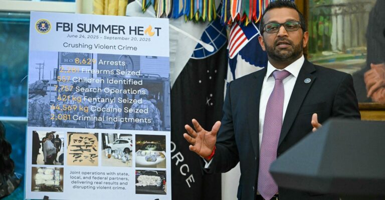 FBI Seized Enough Fentanyl ‘to Kill 55 Million Americans’ in 3-Month Span, Patel Says
