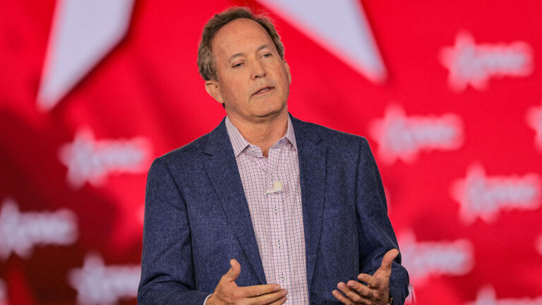 Texas Attorney General Ken Paxton speaks during the Conservative Political Action Conference (CPAC) USA 2026 at the Gaylord Texan Resort and Convention Center, in Grapevine, Texas, U.S., March 28, 2026. REUTERS/Daniel Cole/File Photo