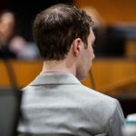 Tyler Robinson, accused in the fatal shooting of Charlie Kirk, listens during a preliminary hearing at the 4th District Court in Provo on Wednesday, July 8, 2026. (Trent Nelson/Pool/REUTERS)