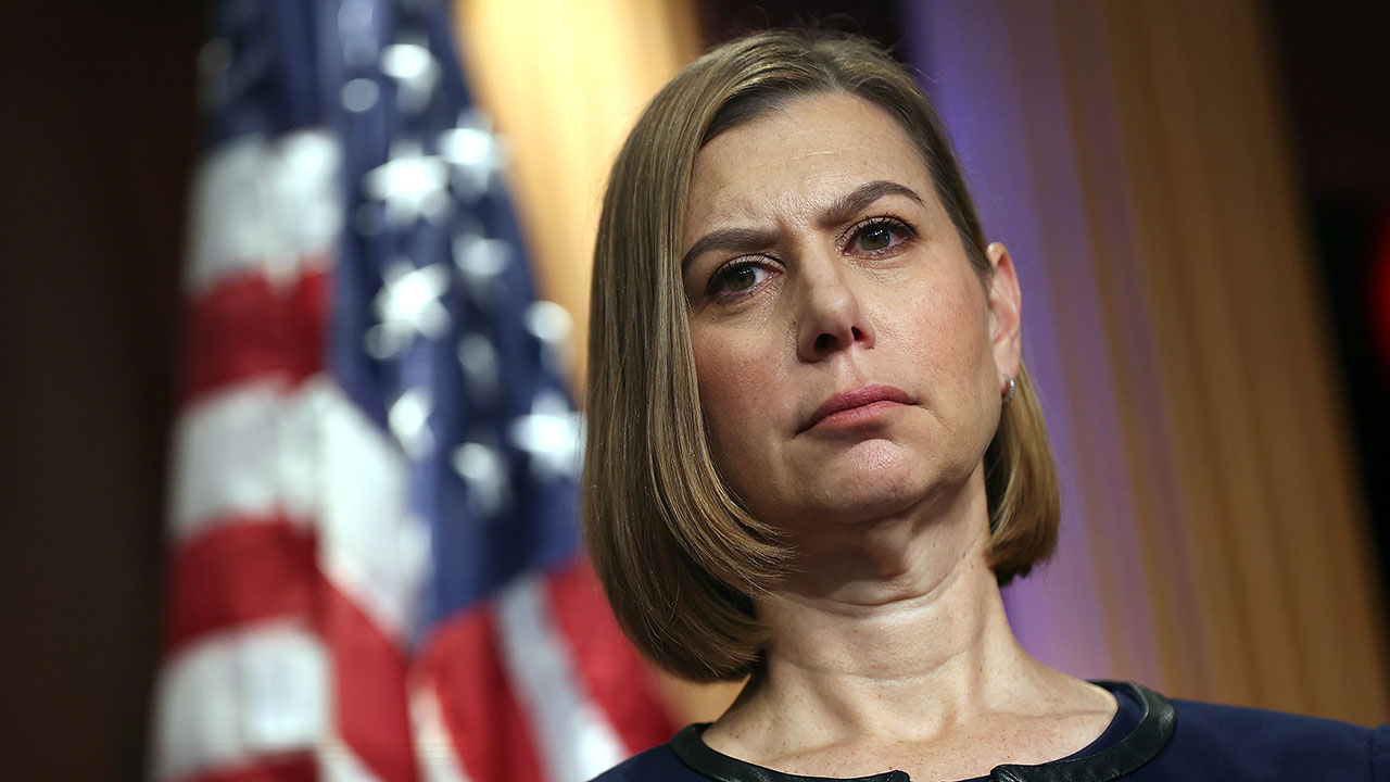 Home 1 Sen. Elissa Slotkin said she wants to make a job in the Trump administration radioactive. Pictured: Slotkin in front of an American flag.