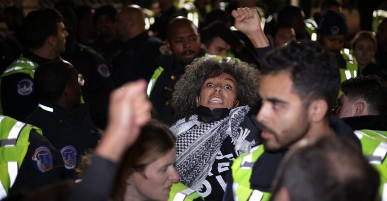 ‘NOT PEACEFUL’: Capitol Police Protect DNC Headquarters From Anti-Israel Protesters