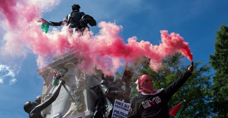 DC Authorities Shrug as Pro-Hamas Vandals Deface Statues of American Heroes