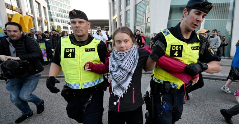 Greta Thunberg Nabbed by Cops During Anti-Israel Protest