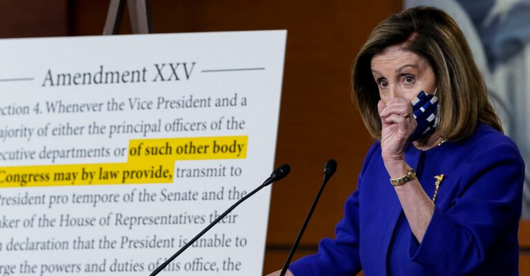 Push for 25th Amendment Commission Isn’t About Trump, Pelosi Claims