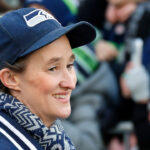 SEATTLE, WASHINGTON - FEBRUARY 11: Seattle Mayor Katie B. Wilson celebrates with fans during the Seattle Seahawks Super Bowl LX victory celebration and parade at Lumen Field on February 11, 2026 in Seattle, Washington. (Photo by Alika Jenner/Getty Images)