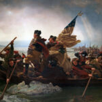 The famous "Washington Crossing the Delaware" painting by Emanuel Leutze.