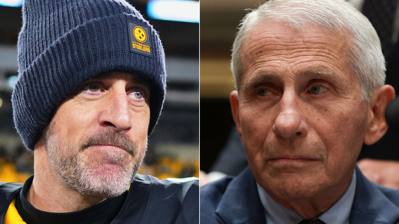 Home 3 Split image: On the left, a man in a dark knit hat and sports attire looks to the side. On the right, an older man in a suit—reminiscent of Fauci—looks thoughtful and serious.