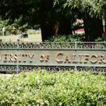 Signage for the University of California (UC Berkeley) in Berkeley, California, July 2, 2017.