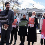 Zohran Mamdani leading a protest in front of the White House over Israel's response to the Oct. 7 attack.