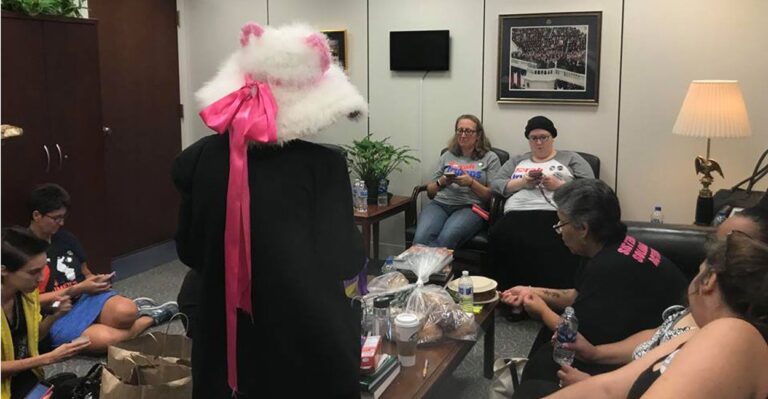 Protesters Swarm Sen. Grassley’s Office, Insist Kavanaugh Accuser Deserves ‘Trauma-Informed’ Investigation of Charge