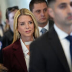 Still Wearing a Bandage, Pam Bondi Walks Into Committee Epstein Investigation 2 Pam Bondi Walking with Bandage on her Neck