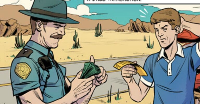 Cartoon: A Police Officer Seizes $2K From Citizen