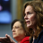 Supreme Court Justices Elena Kagan (L) and Amy Coney Barrett testify before the House Appropriations Committee on Capitol Hill on July 14. (Finn Gomez/Getty Images)