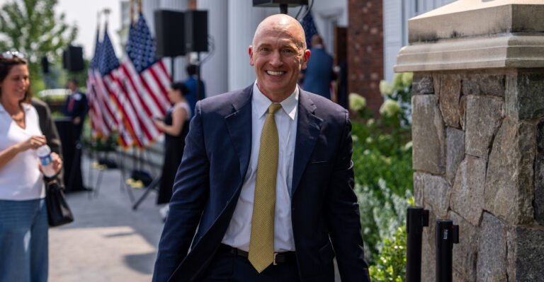 BEDMINSTER, NEW JERSEY - AUGUST 15: Former Trump Campaign foreign policy adviser Carter Page walks outside before Republican presidential candidate, former U.S. President Donald Trump holds a news conference outside the Trump National Golf Club Bedminster on August 15, 2024 in Bedminster, New Jersey. Trump’s campaign leaders announced they were expanding his staff as the reelection campaign heads in to its final few months. (Photo by Adam Gray/Getty Images)