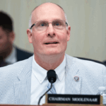 Chairman John Moolenaar, R-Mich., prepares for the House Select Committee on the Chinese Communist Party hearing titled "United We Stand: Strategies to Counter PRC Economic Coercion Against Democracies," in Cannon building on Wednesday, July 23, 2025. Rahm Emanuel, former U.S. ambassador to Japan, and Scott Morrison, former prime minister of Australia, testified. (Tom Williams/CQ-Roll Call, Inc via Getty Images)