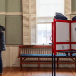People vote in the presidential primary on at Community House in Rockport, Massachusetts, on March 5, 2024. (Joseph Prezioso / AFP via Getty Images)