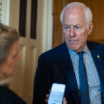 Senator John Cornyn (R-TX) speaks to reporters as the Senate votes on amendments to a reconciliation package, at the U.S. Capitol in Washington, DC on June 4, 2026.
