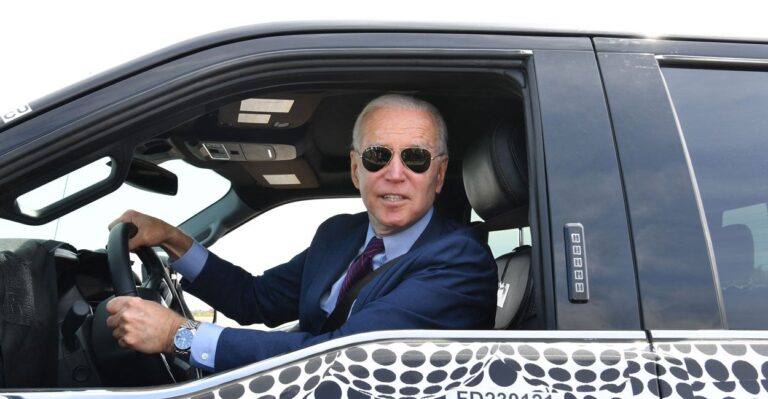 Legacy Manufacturer Slashes Production of EV Truck Biden Drove to Promote Green Agenda