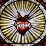 Stained glass depicting the Sacred Heart