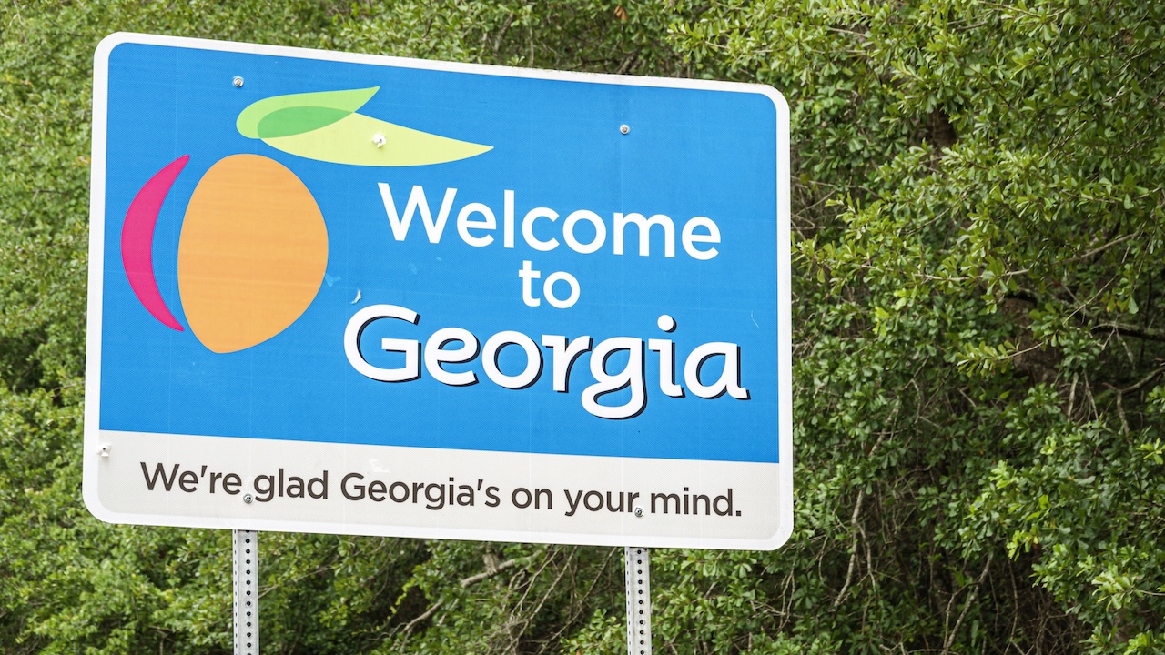 A welcome to Georgia road sign is pictured.
