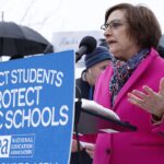 Rep. Suzanne Bonamici speaking outdoors