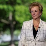 U.S. Secretary of Education Linda McMahon standing outside