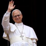 Pope Leo waving